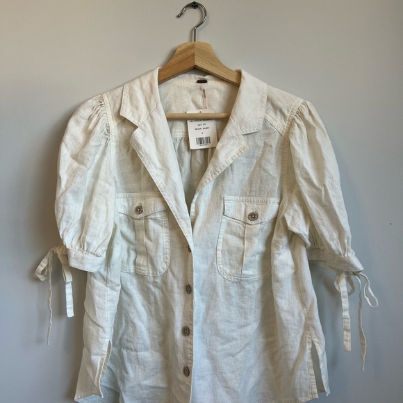 Free People Safari Babe linen top. Size small - Picture 5 of 9